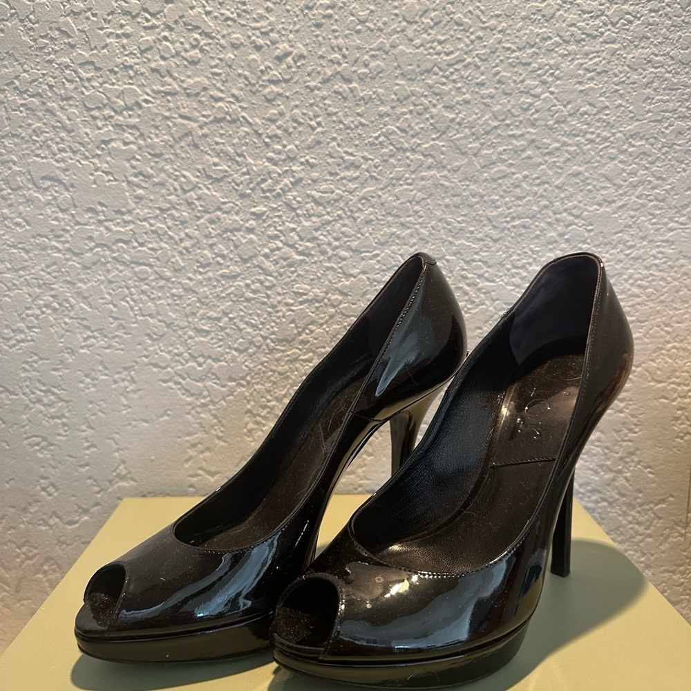Dior Black Peep-Toe Heels